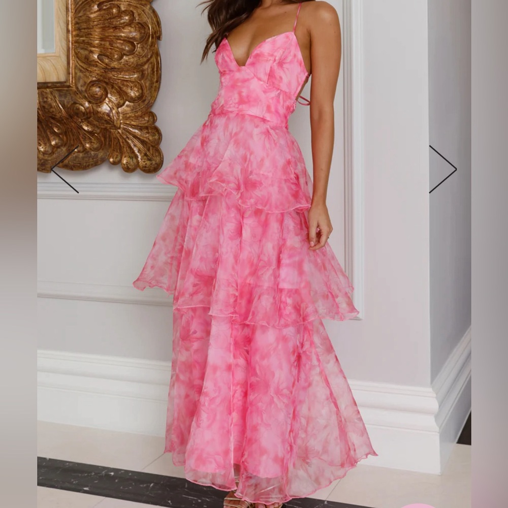 Hello Molly Pink Tiered Dress